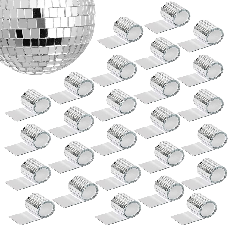 26 PCS Mirror Mosaic Tiles Self Adhesive Disco Ball Tiles Small Square