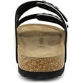 thumbnail image 5 of VENECORE Verano Women's Cork Footbed Sandals Summer Comfortable Cushioned Slide Flat Slip-on, Stone, US 9M, 5 of 7