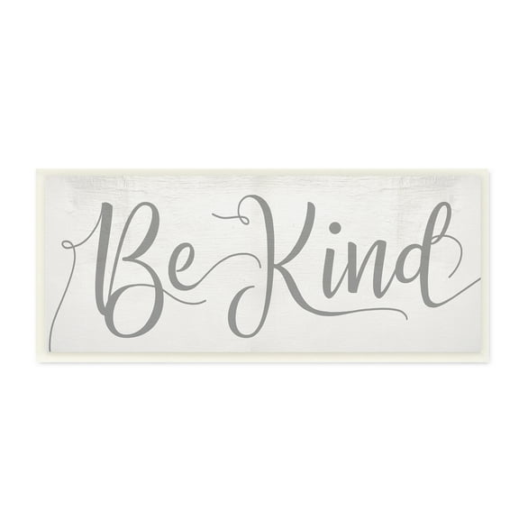 Stupell Industries Be Kind Phrase Charming Light Grey Typography Wall Plaque, 7 x 17, Design by Daphne Polselli