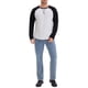 thumbnail image 2 of Camiseta de manga larga para hombre, color bloque, estilo casual, tipo raglán, XL, negra y blanca, 2 of 6