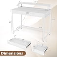 thumbnail image 3 of Costway Computer Desk with Power Outlets, Compact Office Desk with Removable Monitor Shelf White, 3 of 10