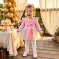 thumbnail image 5 of mgoYE Birthday Girl Outfit One Cupcake Embroidery Romper Dress First Birthday Outfit Girl, Long Sleeve Tulle Romper Dress with Bow Headband 12-18 Months, 5 of 5