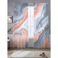 thumbnail image 2 of Pink Marble Sheer Curtains 2 Panels Set Modern Abstract Fantasy Orange Gray Blue Marble Waves Sheer Window Curtains Light Filtering Rod Pocket Voile Drapes for Bedroom Living Room 52"X96", 2 of 8
