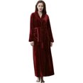 thumbnail image 1 of LinYooLi Women's Lapel Fleece Bathrobe Soft Plush Spa Robe Warm Pajamas with Pockets Soft Pjs Loungewear for Women, 1 of 6