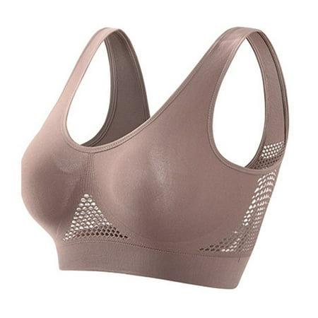 Back Smoothing Bra  Breathable Sports Bra  Womens Wireless Bra  Women s Running Fitness Yoga Tank Top Large Sports Vest Without Steel Rims Light Brown L