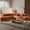 Orange, variant on LUCKHAO 122" Large Sectional Sofa Cloud Couch with Elegant Curved Design & 3 Round Cushions, Comfy 4 Seater Corner Sofa with Deep Seat ,No Assembly