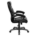 thumbnail image 3 of High Back Black Leather Overstuffed Executive Swivel Chair with Arms, 3 of 9