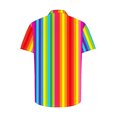 thumbnail image 5 of USNSM Men's Vertical Striped Turndown Collar Button Shirt Short Sleeve Summer Color Block Hawaiian Beach Vacation Striped Print Shirts Multicolor S, 5 of 5