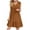 Brown, variant on Summer Dresses for Women 2025 Plus Size Summer Holiday Solid Color Sleeveless Party Beach Vacation Mini Swing Dress Sundress