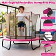 thumbnail image 6 of 4.5FT Trampoline with Safety Enclosure for Kids, SEGMART Toddler Trampoline with Basketball Hoop, Kids Trampoline with Jumping Mat, Mini Trampoline, Indoor Trampoline, Gifts for Boys Girls, 110LBS, 6 of 9