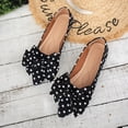 thumbnail image 6 of SuTry Women's Pointed Toe Flats Slip On Polka Dot Bow Detail Lightweight Comfortable Satin Blend Casual Walking Office Shoes(40), 6 of 9