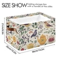 thumbnail image 4 of Yayeee Canvas Storage Basket with Handles for Shelves Fabric Bins Closet Organizer, Birds and Teapots, 4 of 8