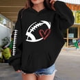 thumbnail image 2 of Girls Y2k Football Sweatshirt Cute Rugby Graphic Hoodies Pullover Football Season Long Sleeve Oversized Tops with Pockets, 2 of 7