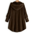 thumbnail image 5 of Women's Plus Size Casual Color Block Plush Sweatshirt Hoodie Loose Blouse Warm Coat, 5 of 5