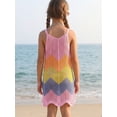 thumbnail image 4 of XINXIAOO Girls Knit Swimsuit Cover ups Summer Gradient Knit Beach Tank Dress Bathing Suit Coverups Cami Dress, Size 8-12Y, 4 of 8