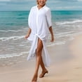 thumbnail image 2 of MaFYtyTPR Bikini Cover Up Tops Women's Solid Color Sexy Cut-Out Beach Bikini Swimsuit Smock, 2 of 5
