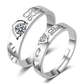 thumbnail image 1 of kurtrusly 2Pcs/set Men Women Couples Rings Wedding Party Crystal Letters Cuff Ring Love Matching Jewelry, 1 of 7