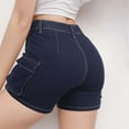 thumbnail image 3 of Womens Shorts High Waist Slim Fit Ed Cargo Summer Comfort Baggy Dressy Casual Womens Jorts with Pockets S-XL, 3 of 4