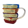 thumbnail image 1 of Taza de libro pintado, taza de café de , diseño único, taza de café con libros apilados, artículos de lectura para amantes de los libros, bi, 1 of 9