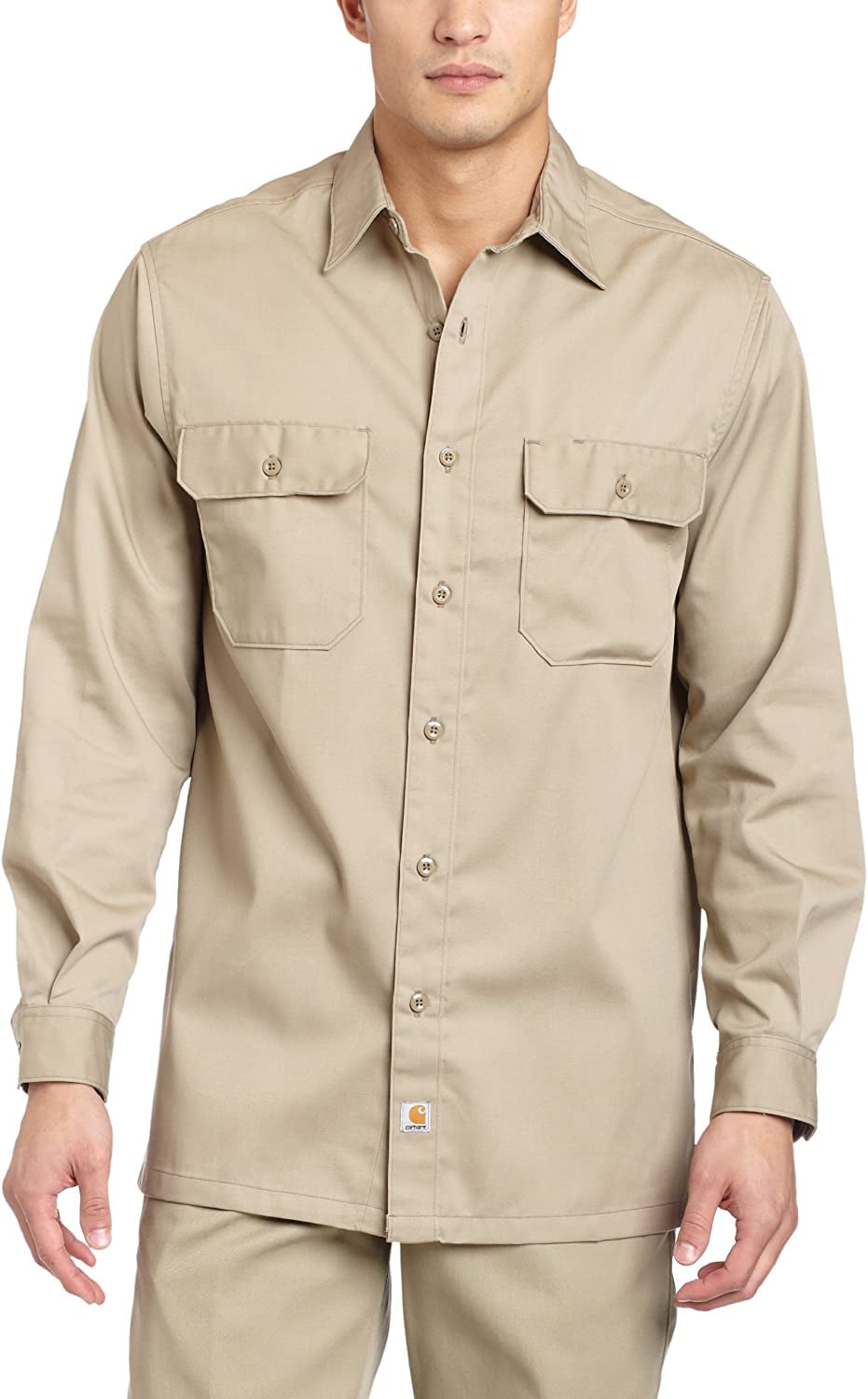 Carhartt Men's Big & Tall Twill Long Sleeve Relaxed Fit Work Shirt ...