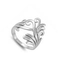 thumbnail image 4 of Floral Criss Cross Tree Ring .925 Sterling Silver Band Jewelry Female Male Unisex Size 4, 4 of 4