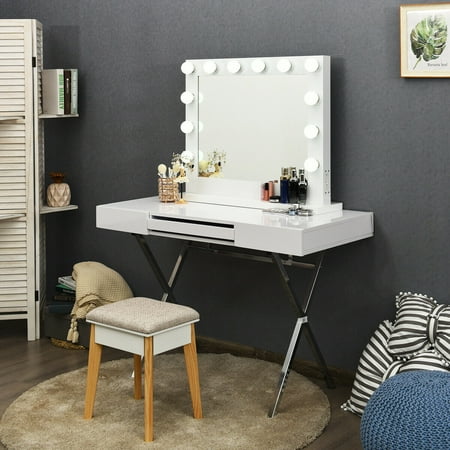 Gymax Vanity Mirror Dimmer Light Hollywood Makeup Mirror Wall