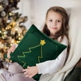 thumbnail image 5 of Cinvoph 18"x18" Christmas Pillow Covers Xmas Decorations, Velvet Christmas Tree Throw Cushion Cases Winter New Year Decor for Sofa Bed Living Room Decor, Green, 5 of 6