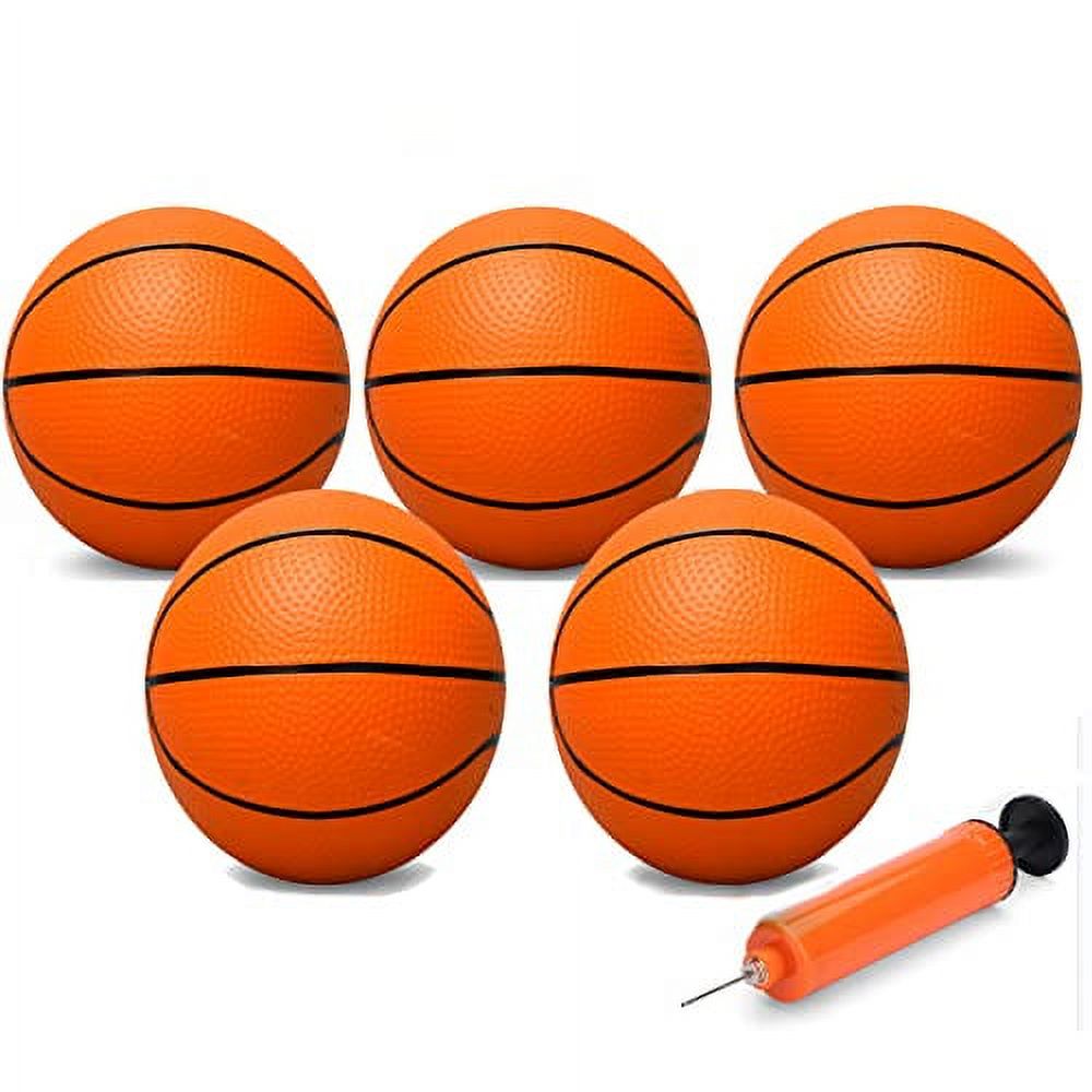 Anzmtosn 6" Mini Basketball Toy for over the Door Basketball Hoop, Small Toddler Basketball for Kids 5 PCS, Little Indoor Basketball ( Basketball)