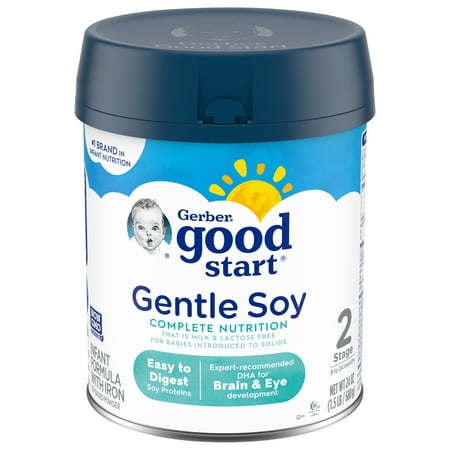 Gerber Good Start Gentle Soy Powder Infant and Toddler Formula, 24 oz Canister (4 Pack)