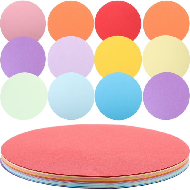 200Pcs Decorative Folding Paper Colorful Round Paper DIY Material Students Craft Paper Sheets