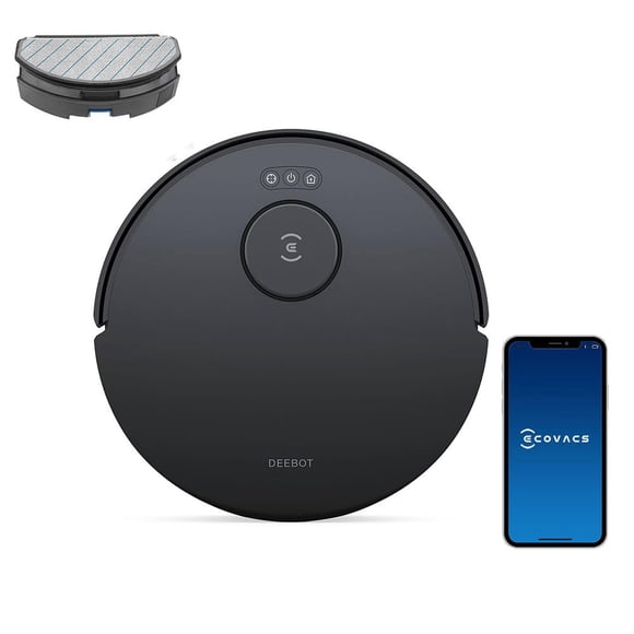 ECOVACS DEEBOT N20 Robot Aspirador y fregona, 8000 Pa Fuerte succión, Cepillo para Polvo ZeroTangle, Tiempo de ejecución de 300 Minutos, planificación Inteligente de trayectorias TrueMapping