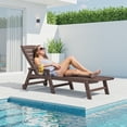 thumbnail image 6 of SERWALL Patio Chaise Lounge Chair Set of 2, 78'' Long 5-Positions Adjustable HDPE Outdoor Lounge Chair Coffee Brown, 6 of 9