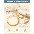 thumbnail image 6 of PROSTEEL Bold Chunky Hoop Earrings for Women Gold Plated Stainless Steel 60MM Hypoallergenic Round Hoops for Mom Daughter Christmas Birthday, 6 of 8