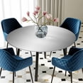 thumbnail image 5 of Elastic Fitted Round Tablecloth, Grey Ombre Waterproof Stretch Table Cover for 36"-44" Tables, Gray White Gradient Modern Abstract Art Washable Outdoor Tablecloths for Patio, Picnic, Camping, 5 of 9