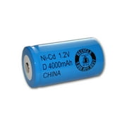 Exell 1.2V 4000mAh NiCD D Rechargeable Battery Button Top Cell