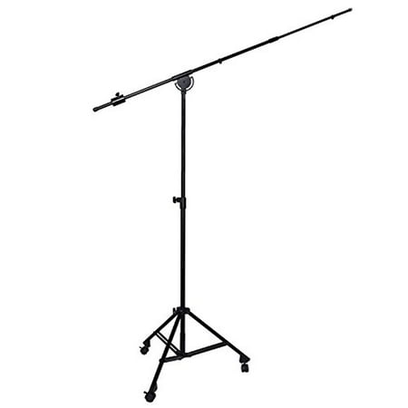 Tail Boom Support Mount - LyxPro SMT-2 Professional Microphone Stand Heavy Duty 90” Studio Overhead Boom Stand with Rolling Casters, 87” Extra Long Telescoping Arm Mount, Foldable Tripod Legs & Adjustable Counterweight