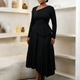 thumbnail image 2 of Women's Fall Wrap Maxi Dress High Waist Pleated Party Cocktail Ruffle Long Dress, 2 of 3