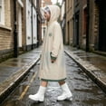 thumbnail image 4 of Fancifize Rain Jacket for Teen Girls Full Zip Long Raincoat Waterproof Hiking Outdoor Outerwear with Pockets, 4 of 6