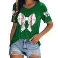 thumbnail image 2 of Green Womens Blouses Baseball Shirt Women Baseball Mom Tank Tops Graphic Tee Cute Workout T Shirts Casual Summer Sleeveless Vest Ladies Tops and Blouses, 2 of 4