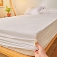 thumbnail image 4 of Xoxingysm Fitted Sheets,Deep Pocket Fitted Sheet,Solid Color Japanese Yarn Dyed Single Bed Cover Pillowcase Set Bed Sheet and Pillow Case + 1 Pair, 4 of 5
