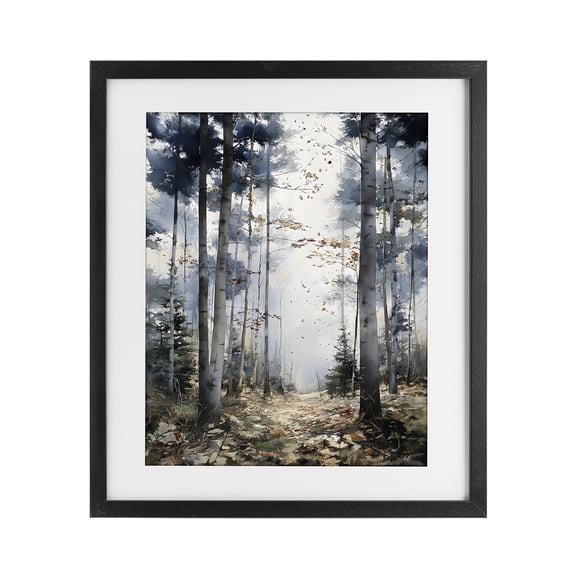 Stupell Industries Farmhouse Cold Woods Birch Forest Black Framed Print Under Glass, 13 x 16, by Franklyn Gregory