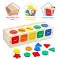 sixwipe Wooden Color Shape Sorting Box, Montessori Toy Shape Sorter