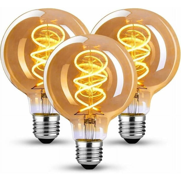 Bombilla Edison Vintage E27, E27 LED Vintage Regulable 4W Lámpara LED Retro Blanco Cálido 2200K Bombilla Edison E27 Vintage Ideal para Nostalgia e Iluminación Retro en el Hogar Cafe Bar - 3 Piezas