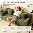 thumbnail image 2 of HSUNNS 71" 3 Setaser Sofa, Comfy Extra Deep Seat 3 Seater Couch for Living Room with Soft Upholstered, Free 3 Pillows, No Assembly Required, Green, 2 of 7
