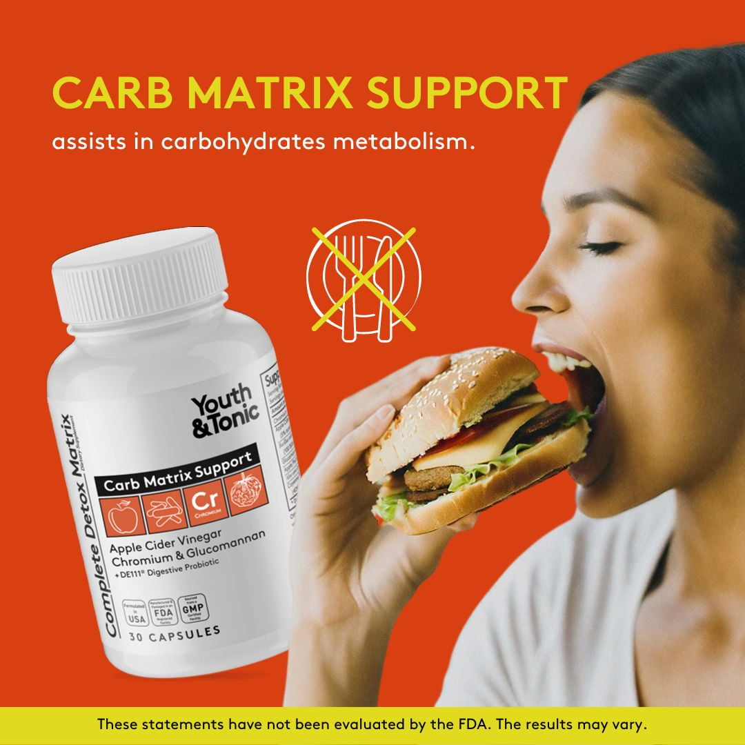Youth & Tonic Herbal Colon Cleanser and Detox Weight Loss Pills with Senna Chromium ACV Probiotics