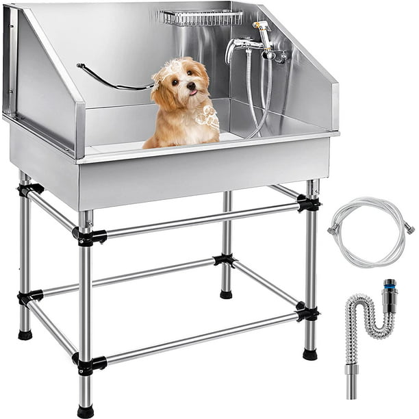 Vevor 38 Inch Dog Grooming Tub, Bathtub Attachment For Dog Washing