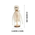 thumbnail image 6 of Halloween Decorations Indoor, Set of 3 Primitive Halloween Ghosts on Wooden Stand, Spooky Halloween Decor for Table Centerpieces, Shelves, and Mantels, 6 of 9