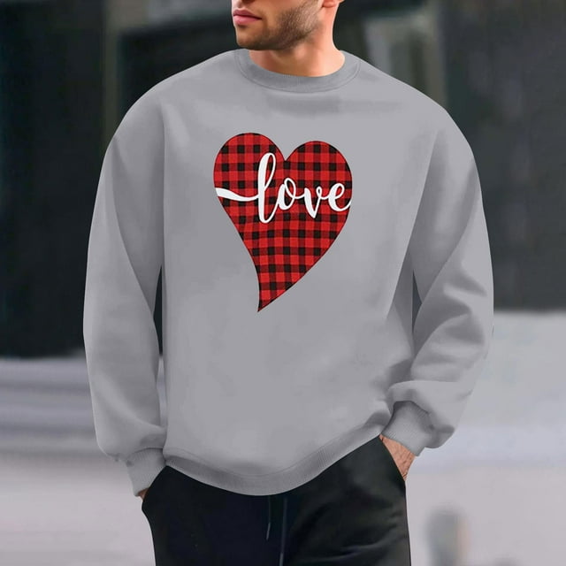 Ceisia Men Casual Fashion Print Round Neck Pullover Long Sleeve Sweatshirt Gift