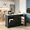Black and Marble, variant on DreamCurship 52" Kitchen Island with Storage, Rolling Kitchen Cart Island with Wheels, Tilt Out Kitchen Trash Cabinet 10 Gallon Storage, 3 Large Spice Racks and 2 Drawers, Black and Marble