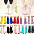 thumbnail image 2 of 1 Pair Foot Alignment Socks Yoga Gym Massage Open Toe Separator Half Toe Socks-Pink-, 2 of 5